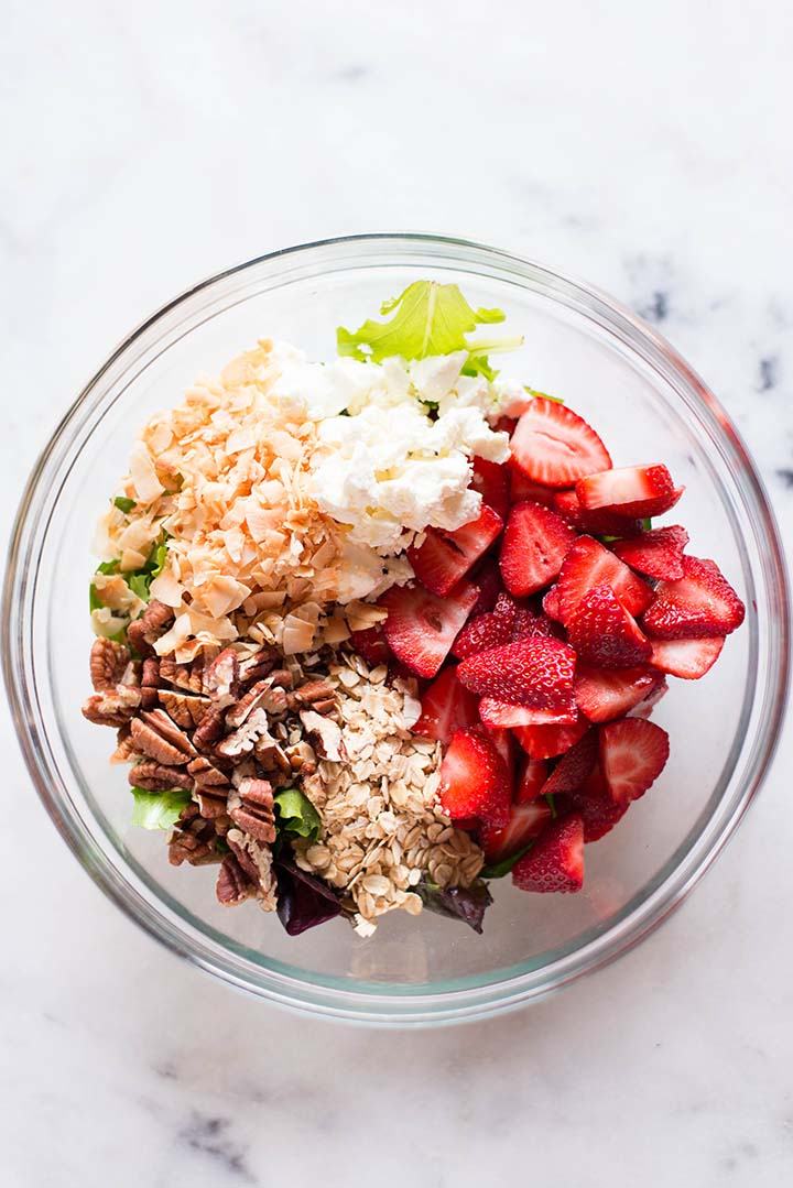 Strawberry Fields Salad with Chia Seed Vinaigrette | Day 3 of our free Spring Into Health Lunch Challenge is here! | A Sweet Pea Chef