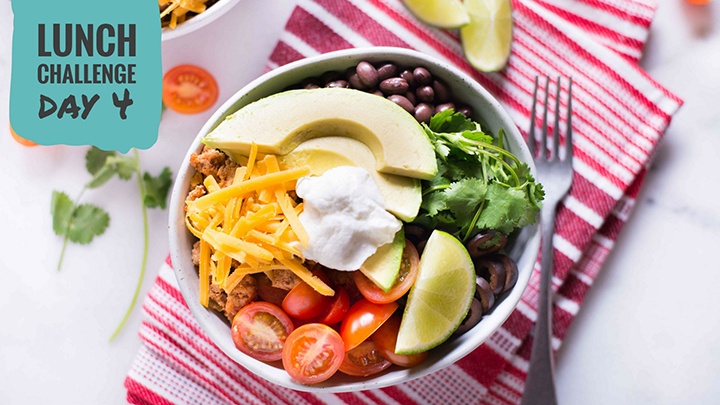 Turkey Taco Lunch Bowl | Day 4 of our free Spring Into Health Lunch Challenge is here! | A Sweet Pea Chef