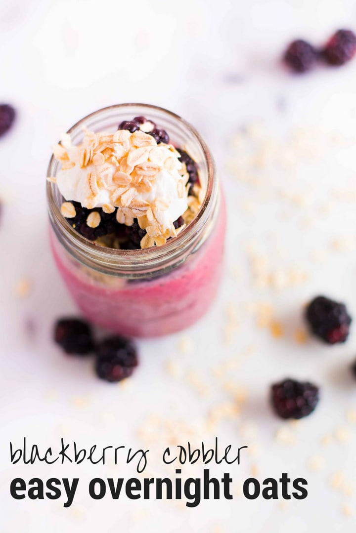 Blackberry Cobbler Easy Overnight Oats | An easy way to boost your nutrition this summer | A Sweet Pea Chef #sponsored by Bob's Red Mill #FuelAwesomeness
