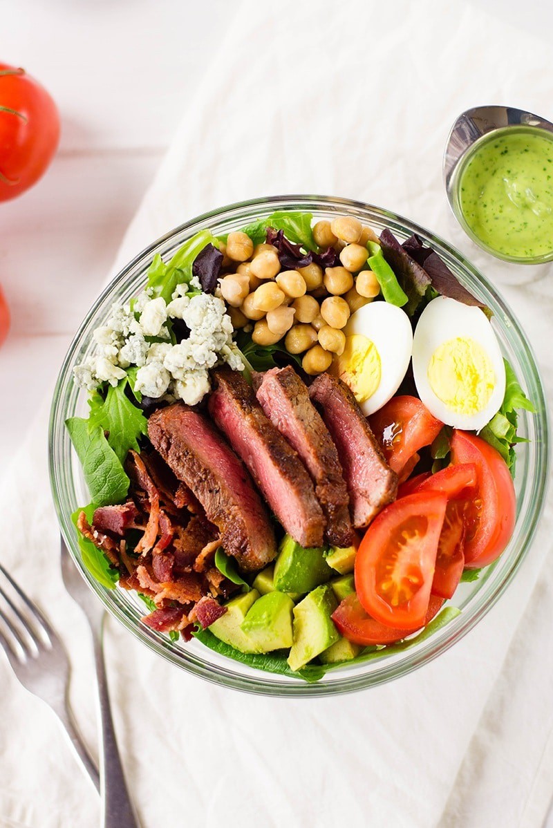 35 Easy Weeknight Dinners - Steak Cobb Salad with Cilantro Lime Dressing