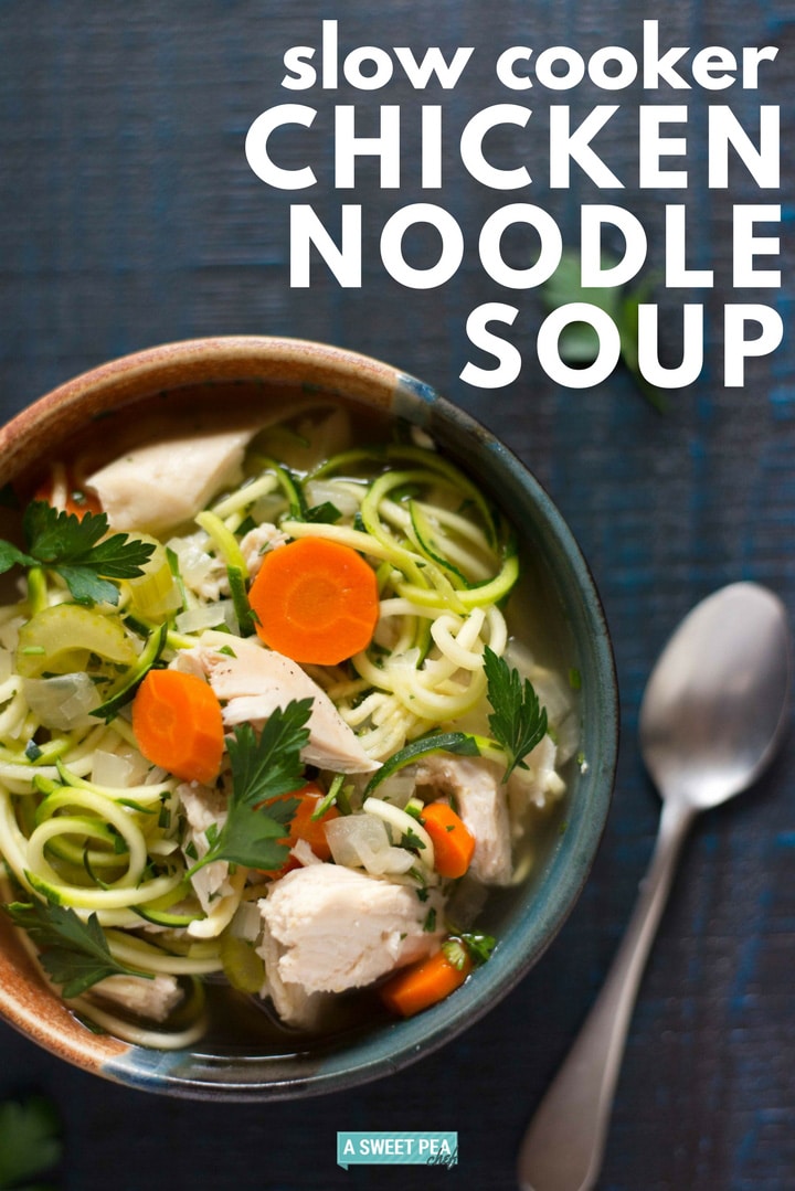 Are you looking for the easiest way to make one of the most comforting meals ever? This post shows you how to make gluten-free, healthy, and hearty slow cooker chicken noodle soup in no time. It’s a time saver that’s so delicious, it will become your go-to soup recipe! 