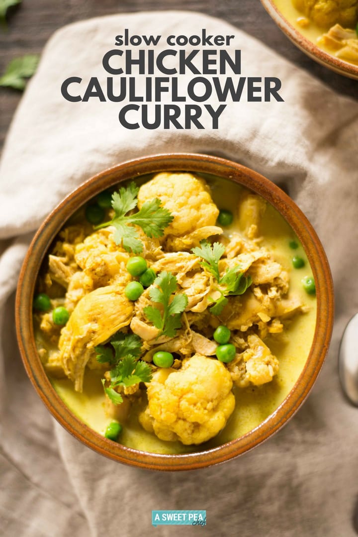 35 Easy Chicken Recipes - Slow Cooker Chicken Cauliflower Curry