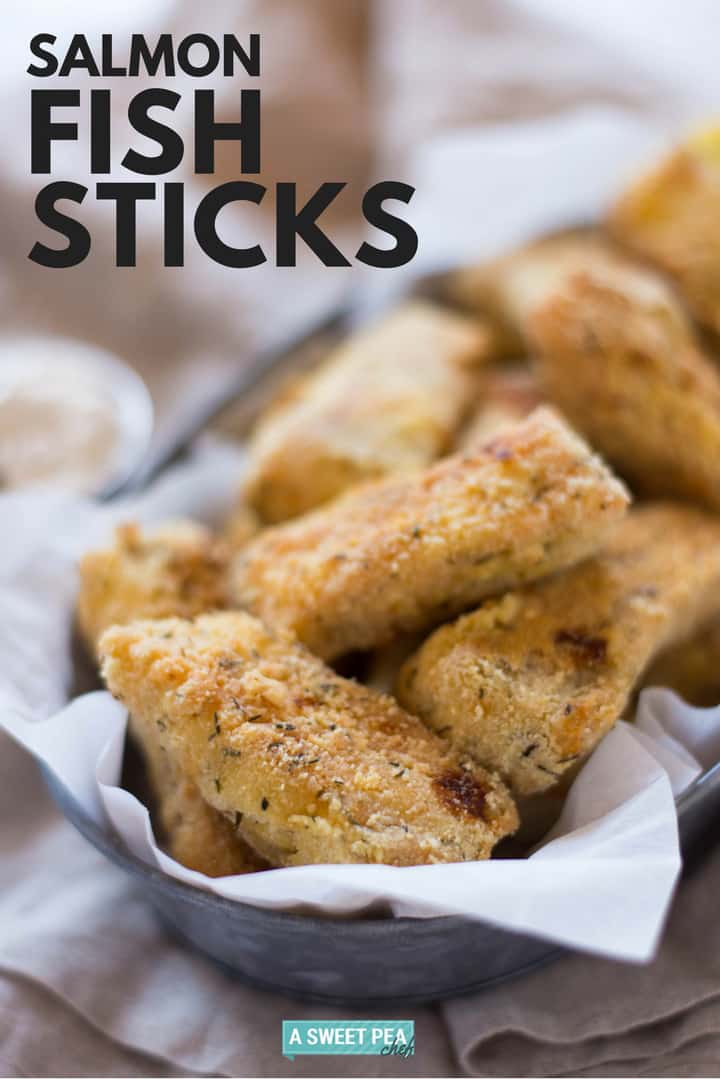 Salmon Fish Sticks | These salmon fish sticks are the best homemade fish sticks I've ever had and go great with the lemon dill greek yogurt dipping sauce! | A Sweet Pea Chef