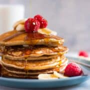Banana Oat Blender Pancakes | Making pancakes has never been easier with these banana oat blender pancakes. | A Sweet Pea Chef