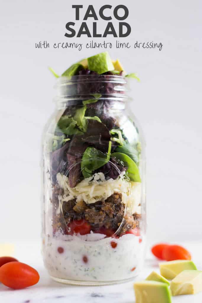 Healthy Taco Salad with Creamy Cilantro Lime Dressing | Perfect For ...