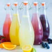 Caffeine-Free Homemade Sodas | Discover my 5 favorite recipes for fruity Caffeine-free homemade soda, made from fresh fruit and without any artificial sweeteners, including Strawberry Soda, Orange Soda, Lemon Lime Soda, Grape Soda and Blackberry Soda | A Sweet Pea Chef
