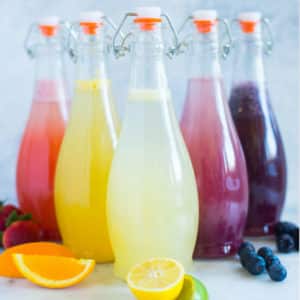 Caffeine-Free Homemade Sodas | Discover my 5 favorite recipes for fruity Caffeine-free homemade soda, made from fresh fruit and without any artificial sweeteners, including Strawberry Soda, Orange Soda, Lemon Lime Soda, Grape Soda and Blackberry Soda | A Sweet Pea Chef
