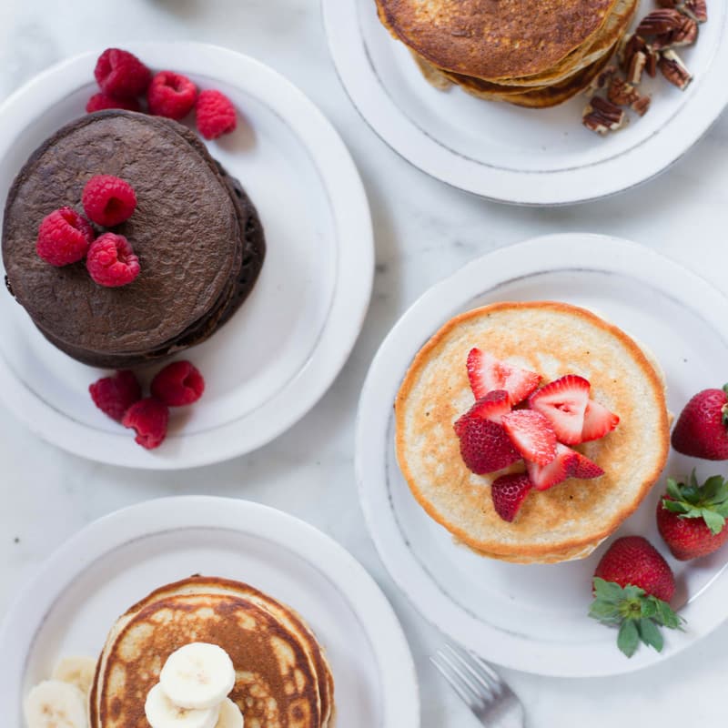 Protein Pancakes | Looking for healthy breakfast ideas? Learn how to make Protein Pancakes and discover 4 of my favorite Easy Protein Pancakes recipes. | A Sweet Pea Chef