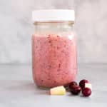 Cranberry Apple Pecan Smoothie, one of the Easy Make Ahead Smoothies for Fall, in a jar.