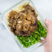 Healthy Salisbury Steak Recipe | Salisbury steak with mushroom gravy, a recipe for a delicious and healthy weeknight dinner | A Sweet Pea Chef