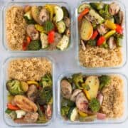 Sheet Pan Sausage and Veggies - Perfect for Meal Prep! | This sheet pan sausage and vegetables dinner is healthy, easy to make, flavorful, and delicious | A Sweet Pea Chef