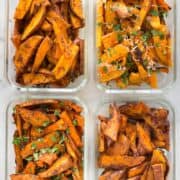 Easy Sweet Potato Meal Prep - Baked Sweet Potato Fries 4 Ways | Crispy, healthy, and delicious sweet potato fries that are great for meal prep | A Sweet Pea Chef