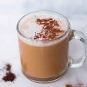 top view of chai latte