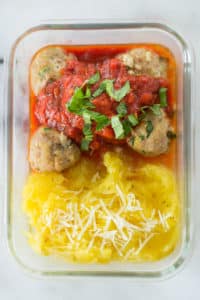 Ground Turkey Meal Prep: Turkey Meatballs with Spaghetti Squash Noodles