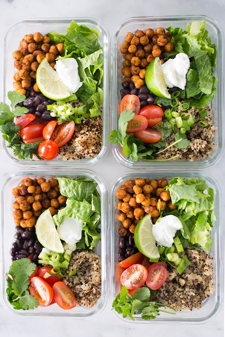 Easy Vegetarian Meal Prep: Chipotle Chickpea Taco Bowls • A Sweet Pea Chef