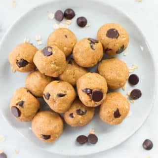 Chocolate Chip Peanut Butter Edible Cookie Dough Bites | Vegan, Clean, Dairy-Free & GF