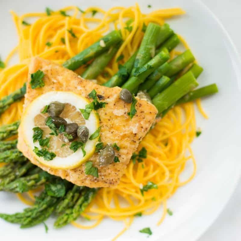 30-Minute Halibut Piccata with Asparagus | Easy Weeknight Dinner!