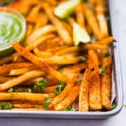How To Make Low-Carb Baked Jicama Fries | Healthy, low-carb, and yummy jicama fries recipe + tips for how to prep jicama to make fries | A Sweet Pea Chef