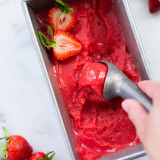 3-Ingredient Easy Strawberry Sorbet (Without an Ice Cream Maker!)