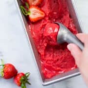 How To Make Strawberry Sorbet | recipe and tips for how to make healthy strawberry sorbet at home | A Sweet Pea Chef