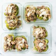 These Keto Philly Cheesesteak Stuffed Peppers are satisfyingly good. So good that it’s hard to believe they’re also low-carb, paleo, and gluten-free!