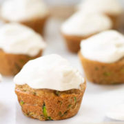 Sweet Zucchini Muffins With Greek Yogurt Frosting | Fluffy and Moist