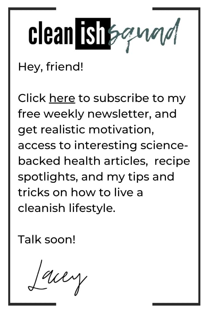 cleanish squad newsletter image promotes a newsletter on healthy eating and life choices