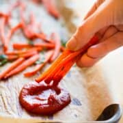 Baked Carrot Fries With Homemade Ketchup (No Sugar!)