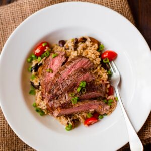 Brown Rice Pilaf With Flank Steak