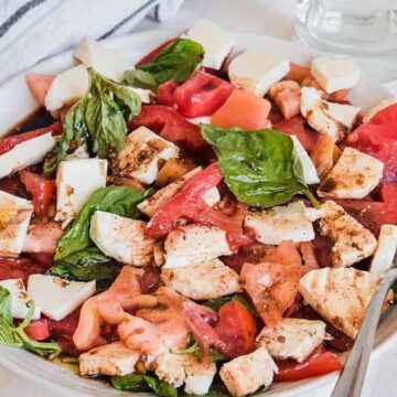 Caprese Salad with Garlic Balsamic Vinaigrette