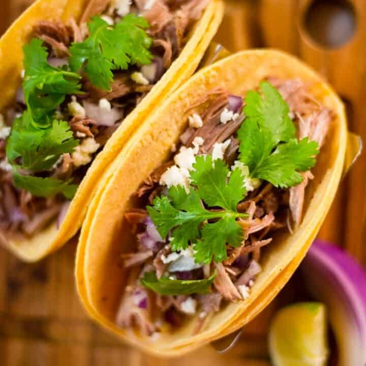 Slow Cooker Green Chile Pork Tacos • A Sweet Pea Chef