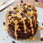 plated scene of chocolate pancake