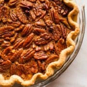 Healthy Pecan Pie plated scene