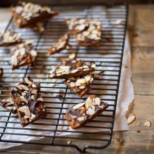 Toffee on a cooling rack