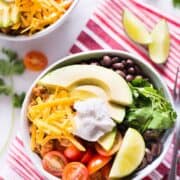 Low Carb Turkey Burger Bowl with Sriracha Mayo
