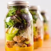 Make-Ahead Mason Jar Salads For The Week + A Killer Clean Honey Mustard Dressing!