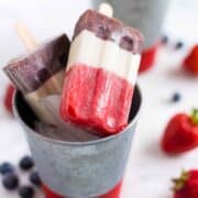 Red White and Blue Fruit Popsicles
