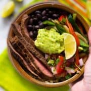 Steak Fajita Bowl with Cilantro Lime Rice