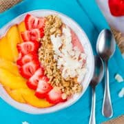 Strawberry and Peach Smoothie Bowl