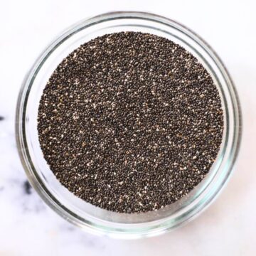 chia seeds in a glass bowl